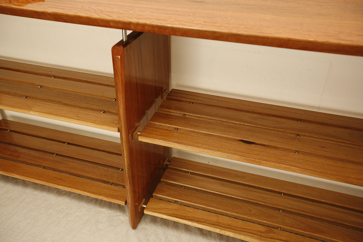 Mahogany and Brushbox Shelves